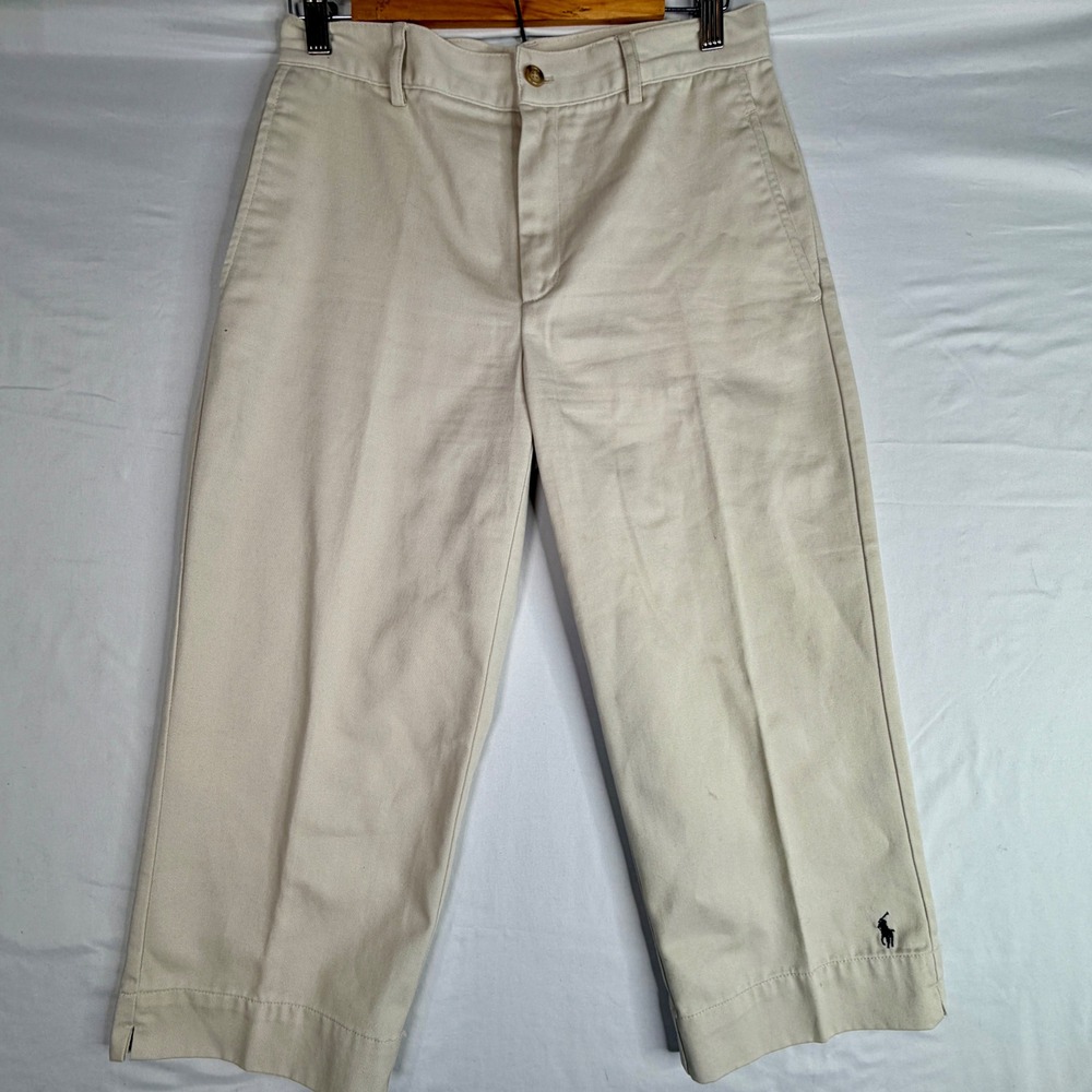 Ralph Lauren Sport Chino Crop Pants Size 6 Beige Tan Old Money Golf